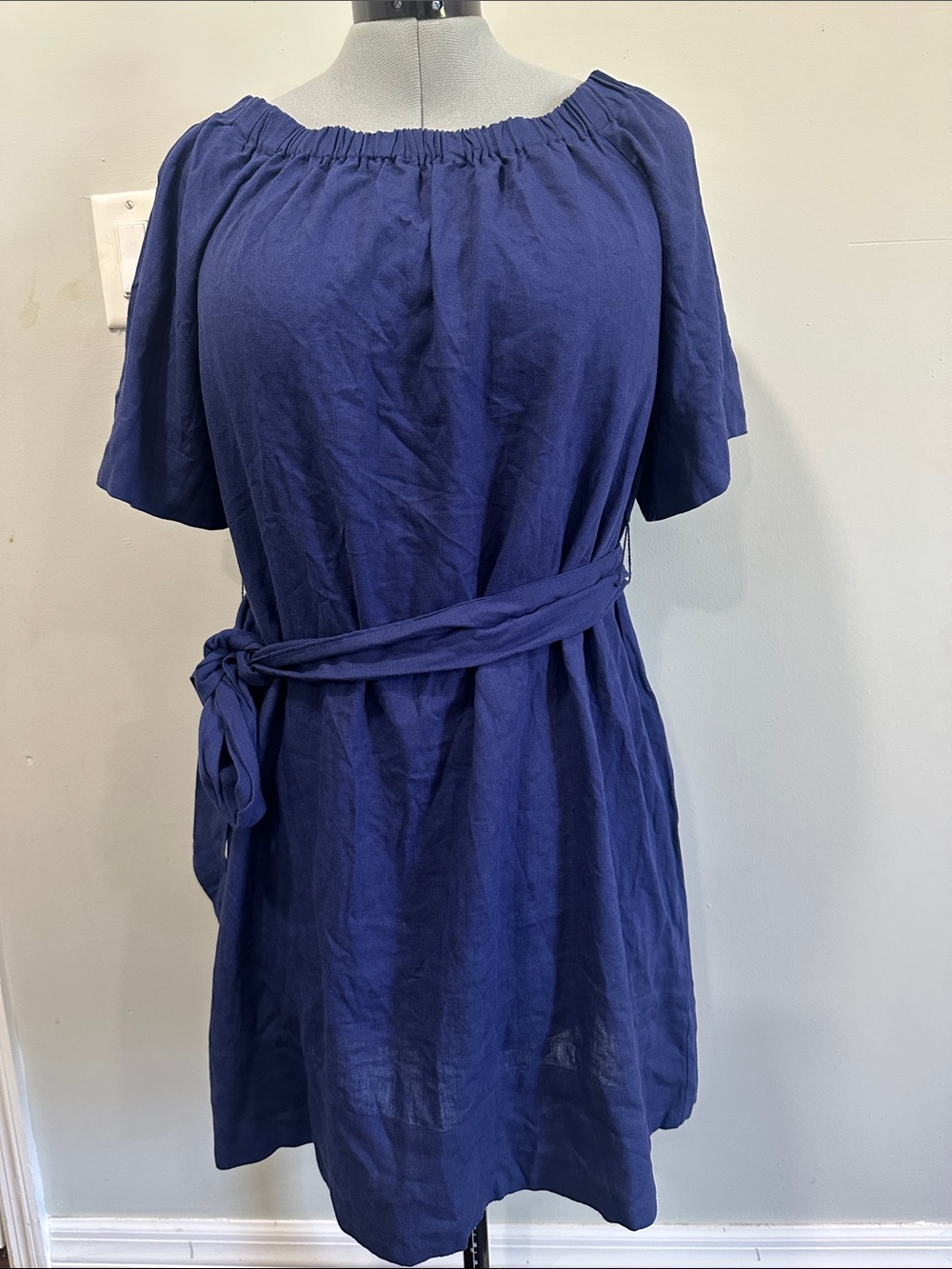 Banana Republic Linen Blend Dress in Indigo Blue Size XS